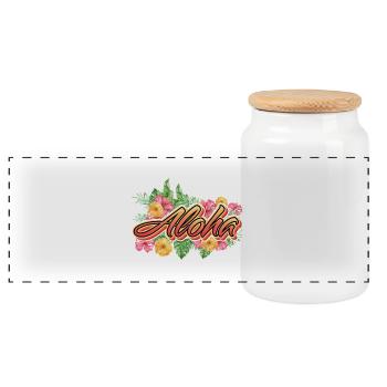 Aloha Holiday Hawaii Gift - Boîte à biscuits avec couvercle en bois - blanc - Devant