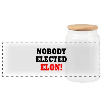 nobody elected elon - Panorama Keksdose mit Holzdeckel - Weiß - Vorne