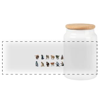 Types Of Monkeys Monkeys Breeds list - Panoramic Cookie Jar with Wooden Lid - white - Front