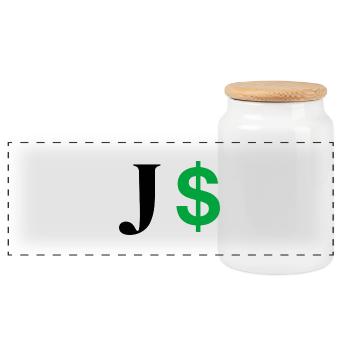 Lettre j dollar - Boîte à biscuits avec couvercle en bois - blanc - Devant