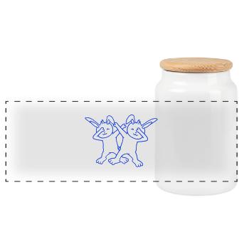 2 lapins Dabbing Dab Danse Pose Danse Soirée Célébrations - Boîte à biscuits avec couvercle en bois - blanc - Devant