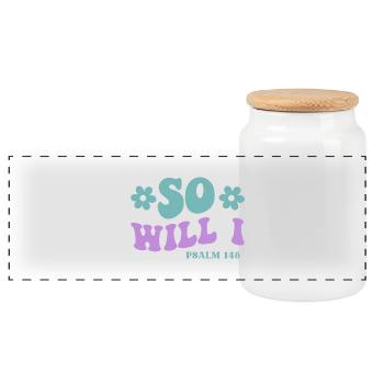 So Will I Psalm 148 - Panorama Keksdose mit Holzdeckel - Weiß - Vorne