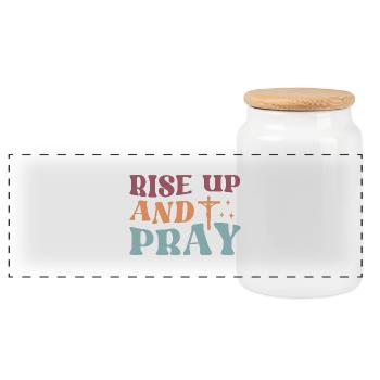 Rise And Pray - Panorama Keksdose mit Holzdeckel - Weiß - Vorne