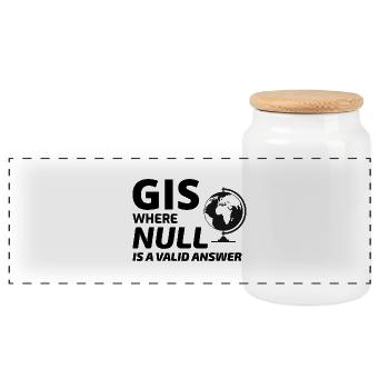 Geospatial Null Wert Kartographie GIS Humor - Panorama Keksdose mit Holzdeckel - Weiß - Vorne
