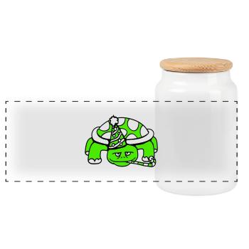 Turtle Birthday Party Hat Years Old - Panoramic Cookie Jar with Wooden Lid - white - Front