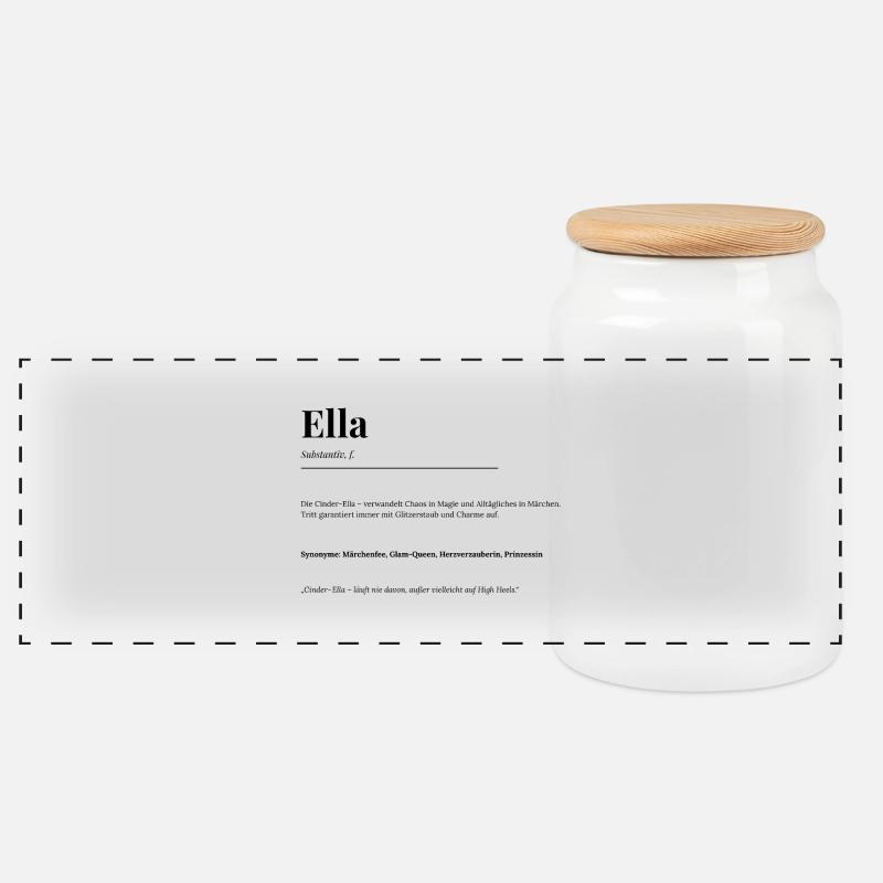 Ella - Panorama Keksdose mit Holzdeckel - Weiß