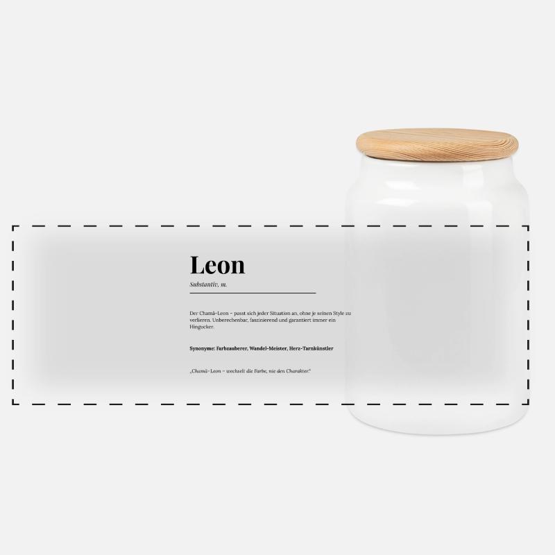 Leon - Panorama Keksdose mit Holzdeckel - Weiß