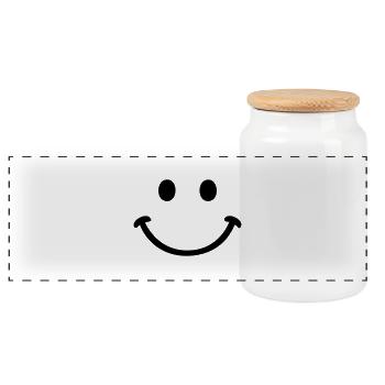 smile smiley - Panorama Keksdose mit Holzdeckel - Weiß - Vorne