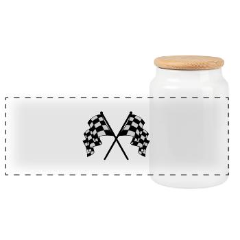flags - Boîte à biscuits avec couvercle en bois - blanc - Devant