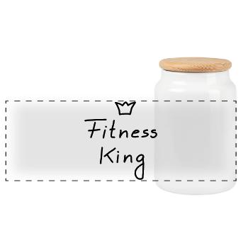 iYpsilon Fitness King - Panoramic Cookie Jar with Wooden Lid - white - Front
