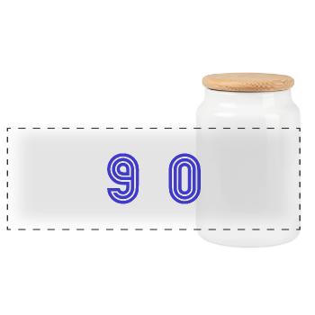 90. 90 ANS. 90e ANNIVERSAIRE. ANNIVERSAIRE 90 ANS. - Boîte à biscuits avec couvercle en bois - blanc - Devant