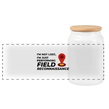 Field Reconnaissance GIS Surveyor Mapping Humor - Panoramic Cookie Jar with Wooden Lid - white - Front