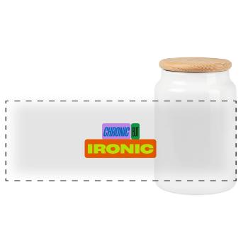Chronic but ironic - Panoramic Cookie Jar with Wooden Lid - white - Front