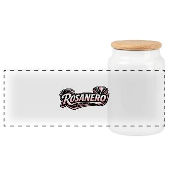 Rosanero Sicily - Panoramic Cookie Jar with Wooden Lid - white - Front