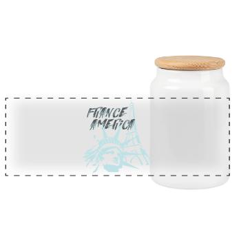 Fusion FranceAmerica - Boîte à biscuits avec couvercle en bois - blanc - Devant