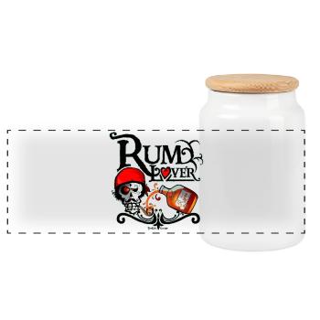 Rum lover - Panoramic Cookie Jar with Wooden Lid - white - Front