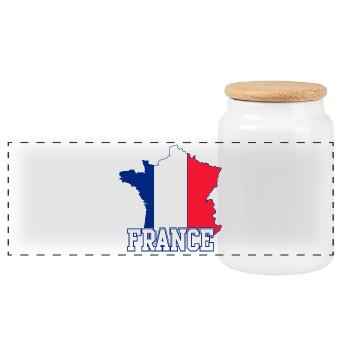 Frankreich-Trikolore-Kartenemblem - Panorama Keksdose mit Holzdeckel - Weiß - Vorne