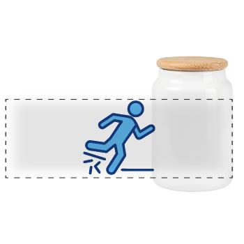 Silhouette dynamique bleue de coureur - Boîte à biscuits avec couvercle en bois - blanc - Devant
