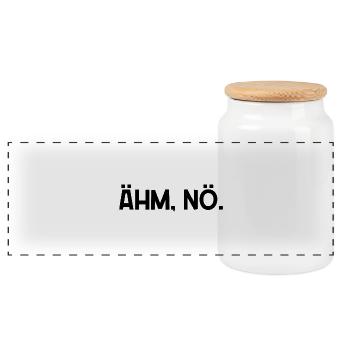 Euh, non, déclaration sur des expressions drôles - Boîte à biscuits avec couvercle en bois - blanc - Devant