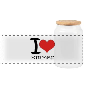 I Love Kirmes - Panorama Keksdose mit Holzdeckel - Weiß - Vorne