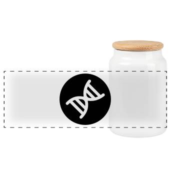 DNA double helix - Panoramic Cookie Jar with Wooden Lid - white - Front