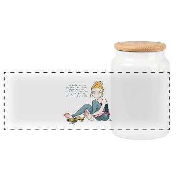 Woman top - Boîte à biscuits avec couvercle en bois - blanc - Devant