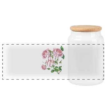 Live life full bloom -Leben in vollen Zügen leben - Panorama Keksdose mit Holzdeckel - Weiß - Vorne