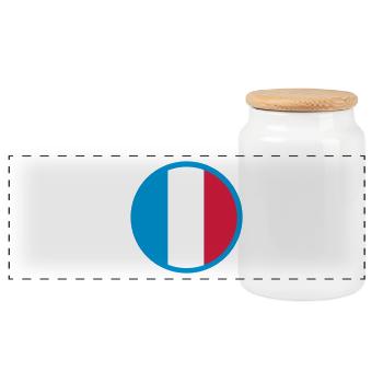 Sous le signe de la France - Boîte à biscuits avec couvercle en bois - blanc - Devant