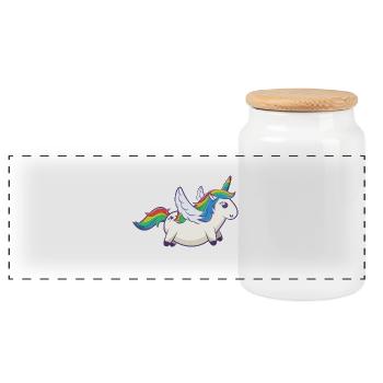 Licorne - Boîte à biscuits avec couvercle en bois - blanc - Devant
