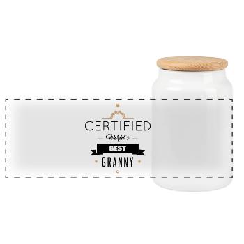 WORLD S BEST GRANNY - Boîte à biscuits avec couvercle en bois - blanc - Devant