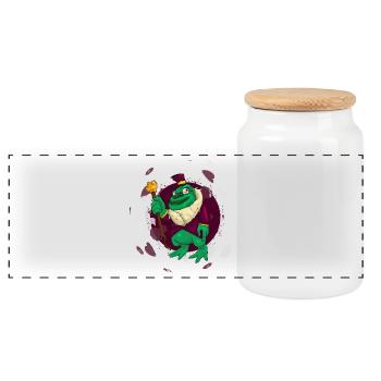 Alfrog - Panorama Keksdose mit Holzdeckel - Weiß - Vorne