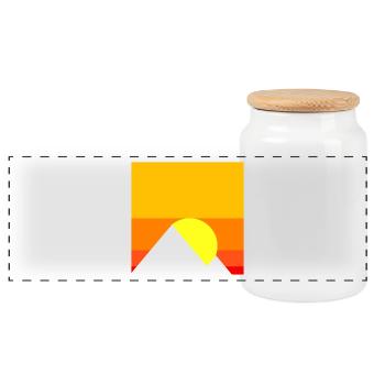 coucher du soleil - Boîte à biscuits avec couvercle en bois - blanc - Devant