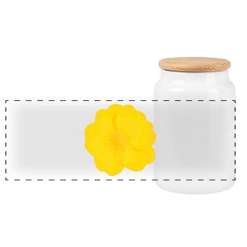 Buttercup Bold - Panoramic Cookie Jar with Wooden Lid - white - Front