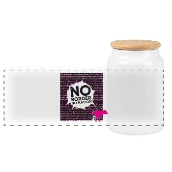 No nation - no limits - Panoramic Cookie Jar with Wooden Lid - white - Front