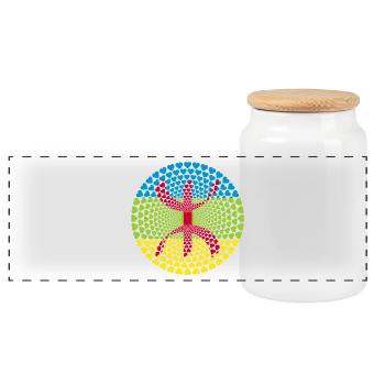 Amazigh Tamazight ⴰⵎⴰⵣⵉⵖ Berber Morocco Morocco - Panoramic Cookie Jar with Wooden Lid - white - Front