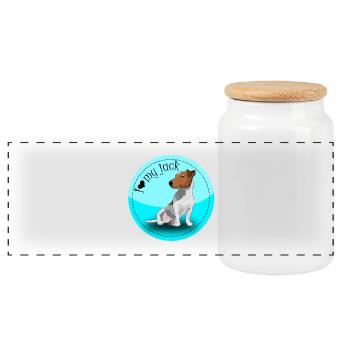 I love my Jack - bleu - Boîte à biscuits avec couvercle en bois - blanc - Devant