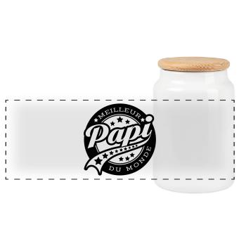 meilleur papy du monde - Boîte à biscuits avec couvercle en bois - blanc - Devant