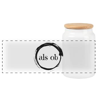400dpiLogoCropped - Boîte à biscuits avec couvercle en bois - blanc - Devant