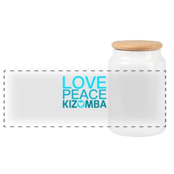 L'AMOUR DE LA PAIX KIZOMBA Bleu - Chemises de nuit - Boîte à biscuits avec couvercle en bois - blanc - Devant