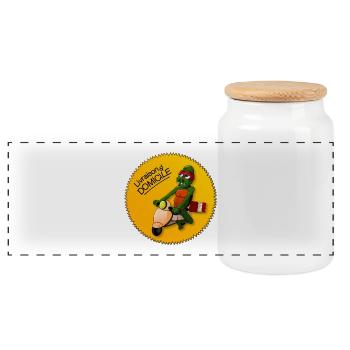 Tortue Ninja Pizza - Boîte à biscuits avec couvercle en bois - blanc - Devant