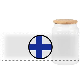 Under The Sign Of Finland - Panoramic Cookie Jar with Wooden Lid - white - Front