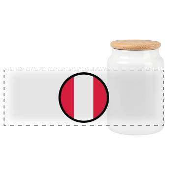 Under The Sign Of Peru - Panoramic Cookie Jar with Wooden Lid - white - Front