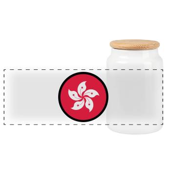 Under The Sign Of Hong Kong - Panoramic Cookie Jar with Wooden Lid - white - Front