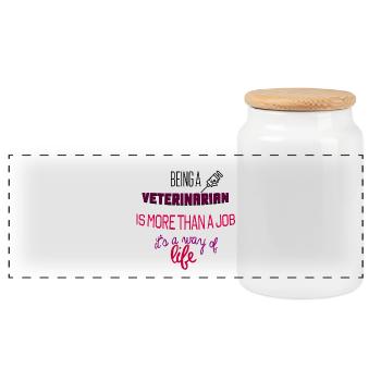 Veterinarian - Panorama Keksdose mit Holzdeckel - Weiß - Vorne