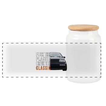Vento Shirt T-Shirt for Ventofahrer - Panoramic Cookie Jar with Wooden Lid - white - Front