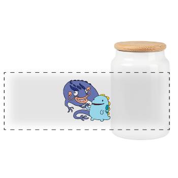 Derpy Dragons - Boîte à biscuits avec couvercle en bois - blanc - Devant