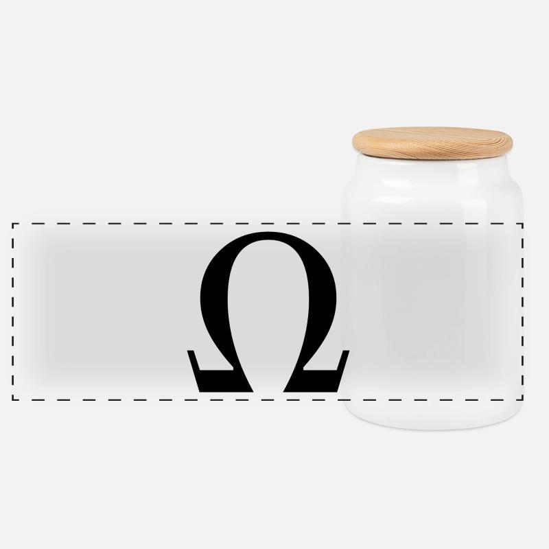 Omega - Panorama Keksdose mit Holzdeckel - Weiß