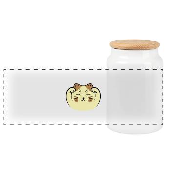 CATS | STRONG CAT - Panorama Keksdose mit Holzdeckel - Weiß - Vorne