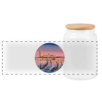 Best Italian Artists Venezia, Venedig Motiv - Panorama Keksdose mit Holzdeckel - Weiß - Vorne