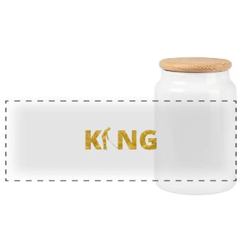 Golf King Golfer Gold - Panorama Keksdose mit Holzdeckel - Weiß - Vorne